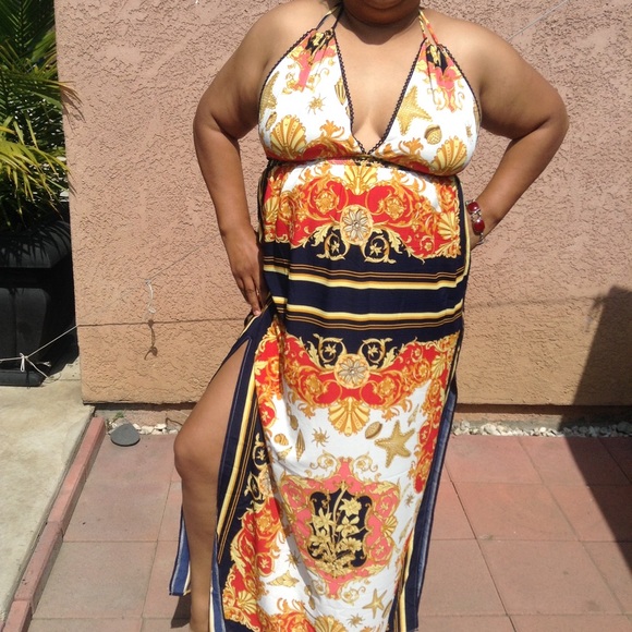 plus size versace inspired dress